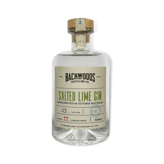 Australian Gin - Backwoods Distilling Co Salted Lime Gin 500ml (ABV 43%)