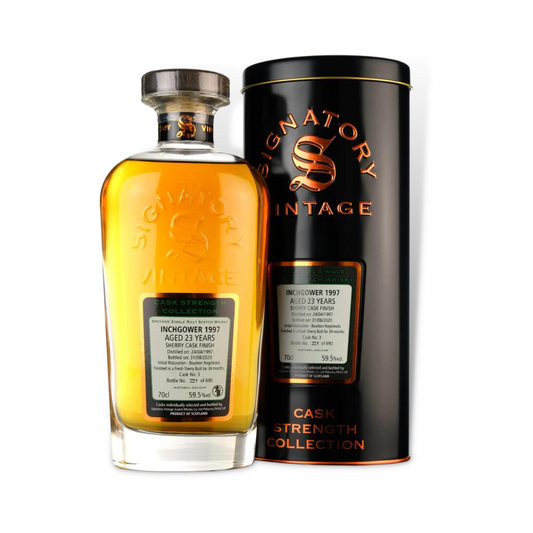 Scotch Whisky - Inchgower 1997 23 Year Old Cask Strength Single Malt Scotch Whisky 700ml (Signatory Vintage) (ABV 59.5%)