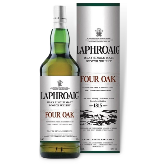 Scotch Whisky - Laphroaig Four Oak Islay Single Malt Scotch Whisky Gift Box 1Lt (ABV 40%)