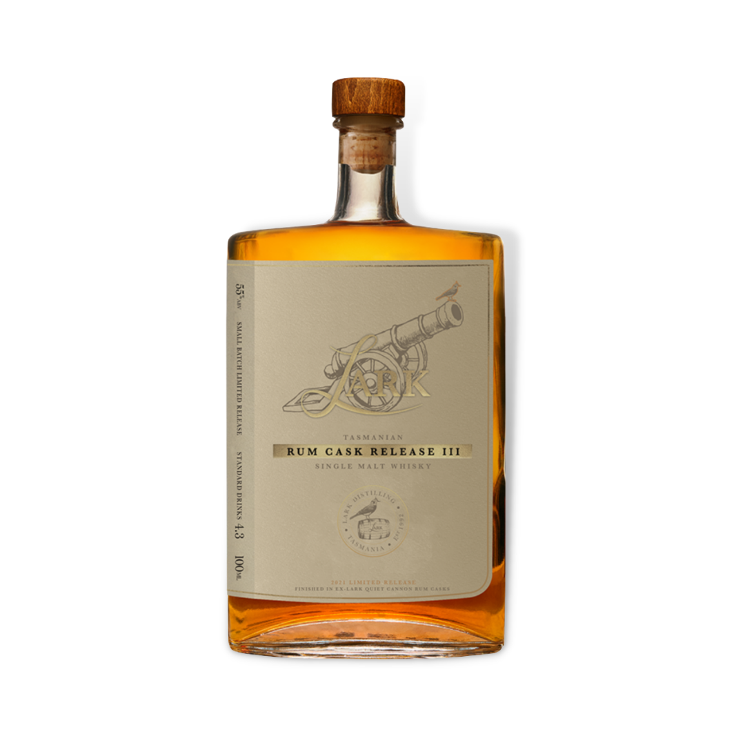 Australian Whisky - Lark Rum Cask Release III Single Malt Whisky 500ml / 100ml (ABV 55%)