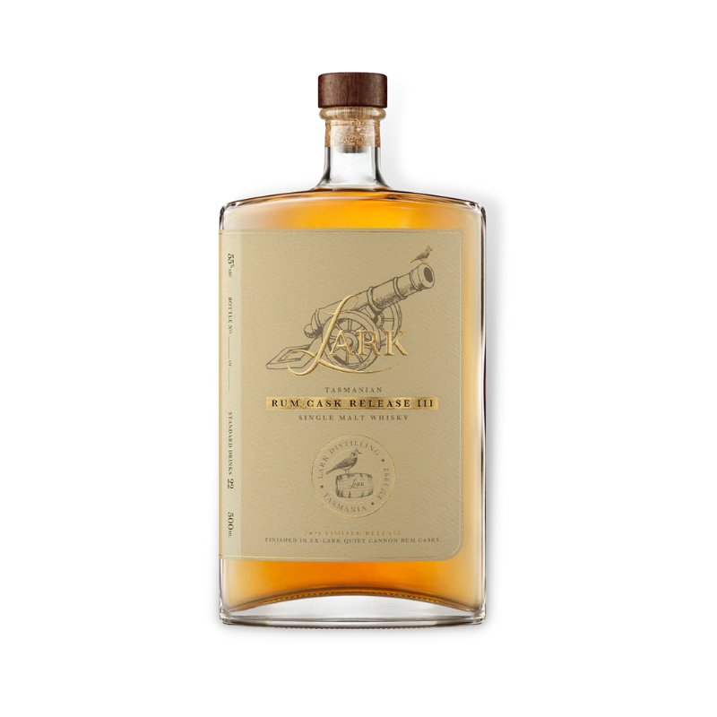 Australian Whisky - Lark Rum Cask Release III Single Malt Whisky 500ml / 100ml (ABV 55%)