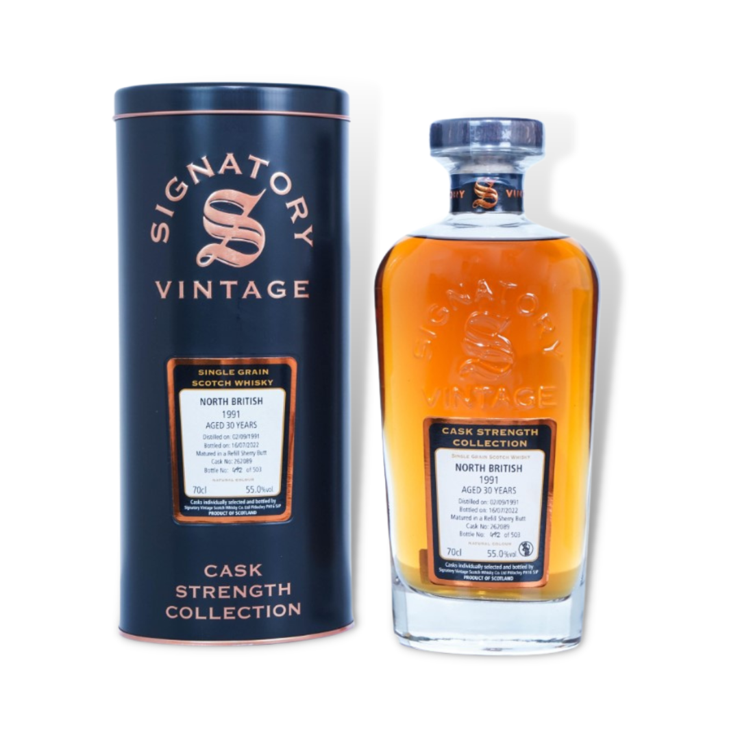 Scotch Whisky - North British 1991 30 Year Old Cask Strength Single Malt Scotch Whisky 700ml (Signatory Vintage) (ABV 55%)