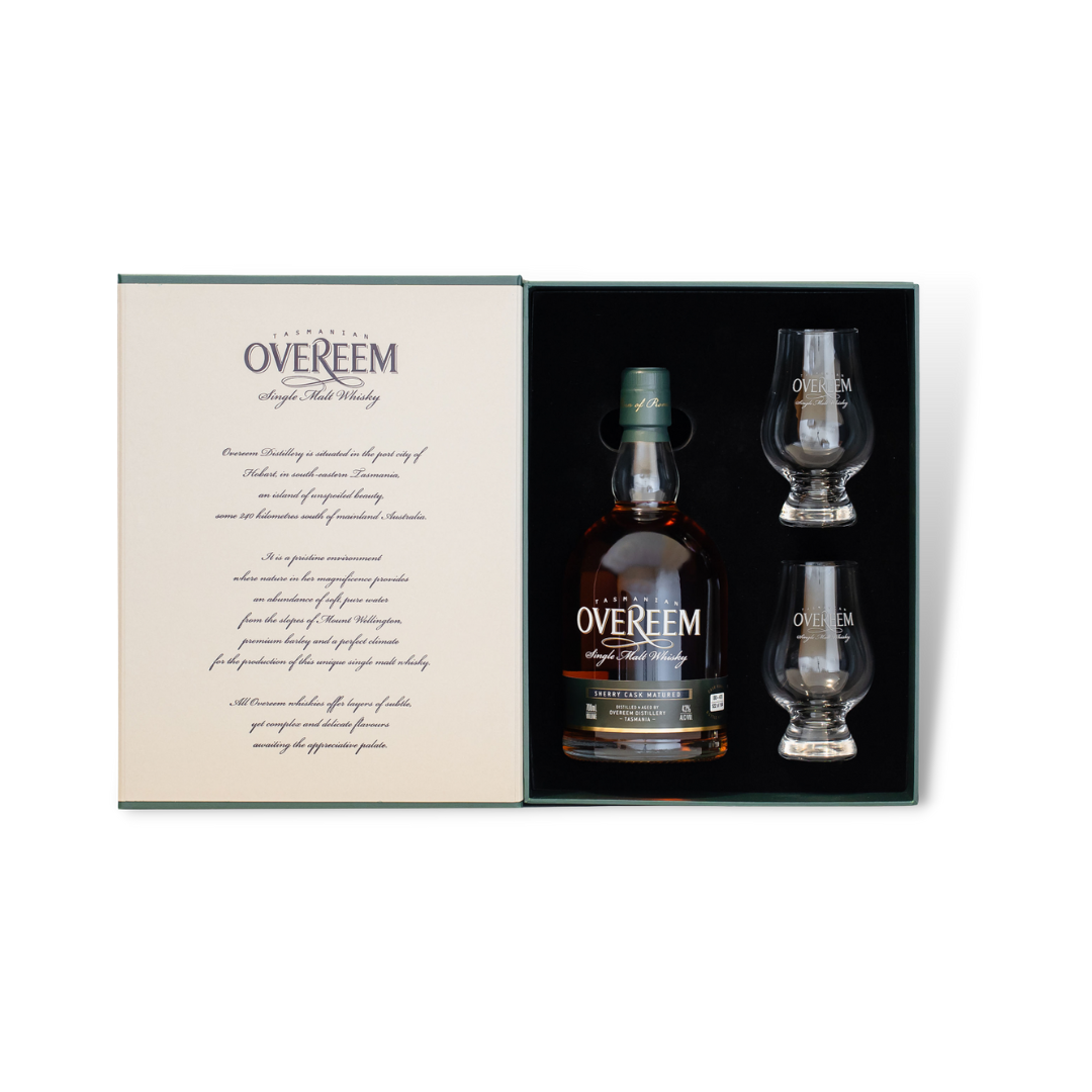 Australian Whisky - Overeem Bourbon Cask Strength Tasmanian Single Malt Whisky 700ml Gift Box Set (ABV 60%)