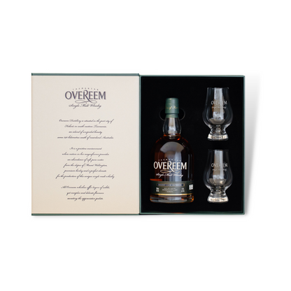 Australian Whisky - Overeem Bourbon Cask Strength Tasmanian Single Malt Whisky 700ml Gift Box Set (ABV 60%)