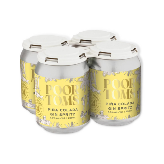 Australian Gin - Poor Toms Pina Colada Gin Spritz 250ml (ABV 5%) (Pack of 4)