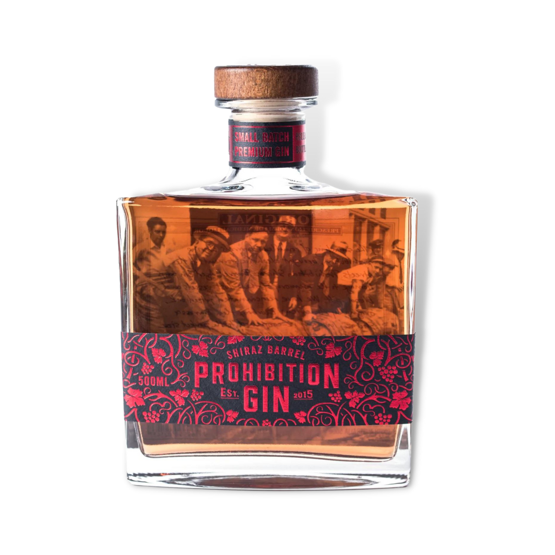 Australian Gin - Prohibition Shiraz Barrel Aged Gin 500ml / 100ml (ABV 59%)