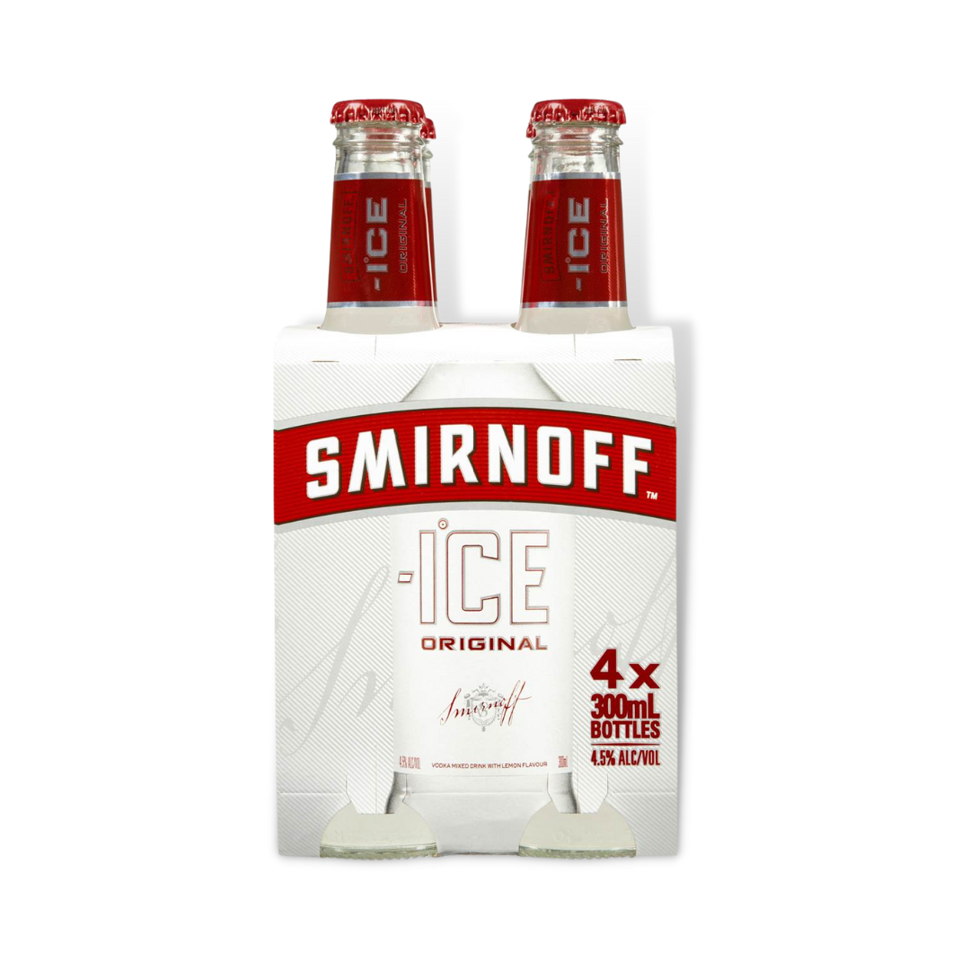 Australian Vodka - Smirnoff Ice Red Vodka 300ml 4 Pack / Case of 24 (ABV 4.5%)