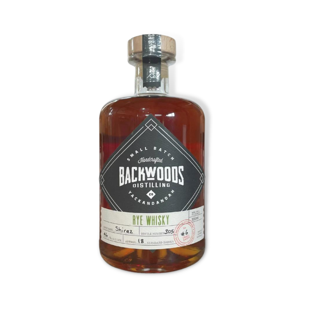 Australian Whisky - Backwoods Distilling Co Batch#6 Shiraz Cask Rye Whisky 500ml (ABV 46%)