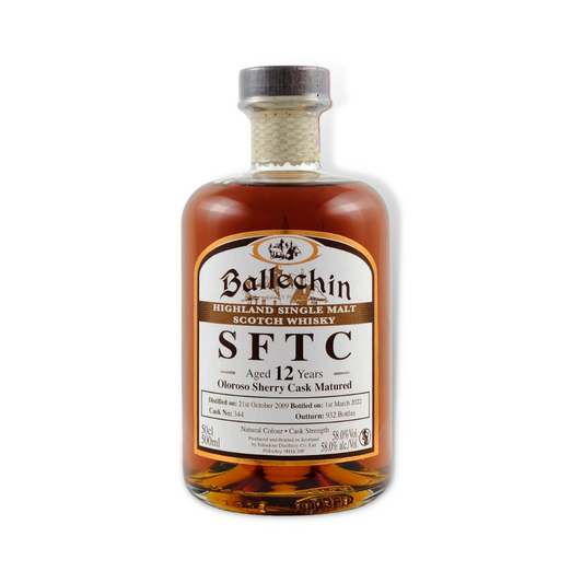Scotch Whisky - Ballechin 2009 12 Year Old Oloroso Sherry Finish Highland Single Malt Scotch Whisky 500ml (ABV 58%)