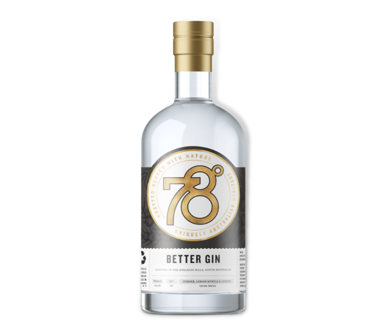 Australian Gin - 78 Degrees Better Gin 700ml (ABV 40%)