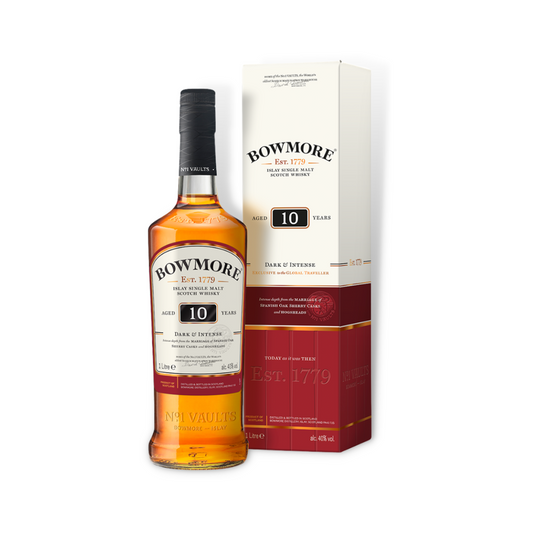 Scotch Whisky - Bowmore 10 Year Old Dark & Intense Islay Single Malt Scotch Whisky 1ltr (ABV 40%)