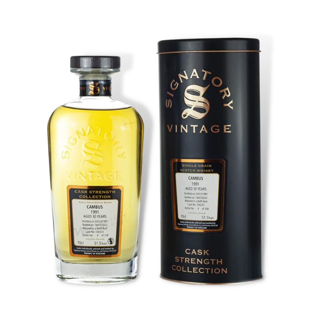 Scotch Whisky - Cambus 1991 30 Year Old Cask Strength Single Malt Scotch Whisky 700ml (Signatory Vintage) (ABV 51.5%)