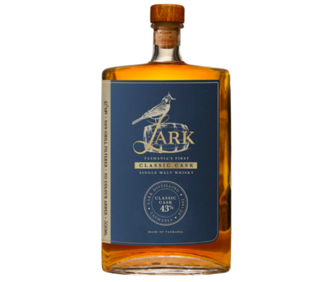 Australian Whisky - Lark Classic Cask Single Malt Whisky 500ml / 100ml (ABV 43%)