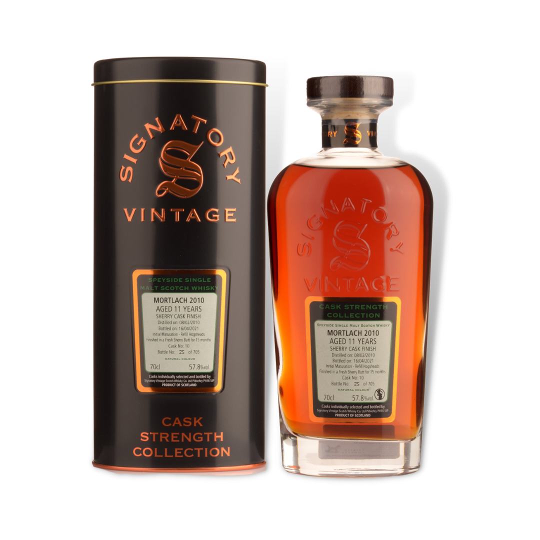 Scotch Whisky - Mortlach 2010 11 Year Old Cask Strength Single Malt Scotch Whisky 700ml (Signatory Vintage) (ABV 57.8%)