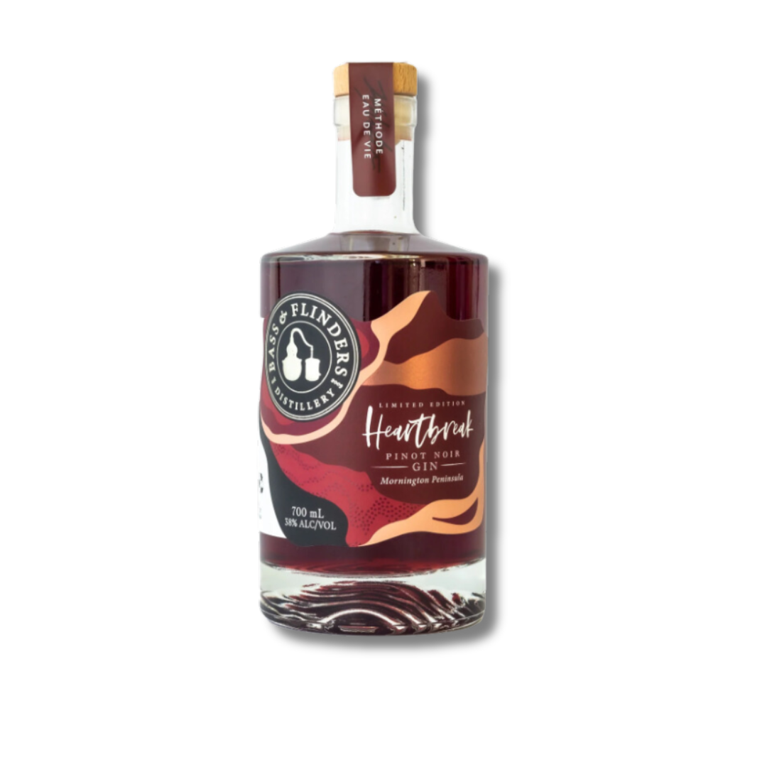 Australian Gin - Bass & Flinders 2023 Heartbreak Pinot Noir Gin 700ml (ABV 38%)