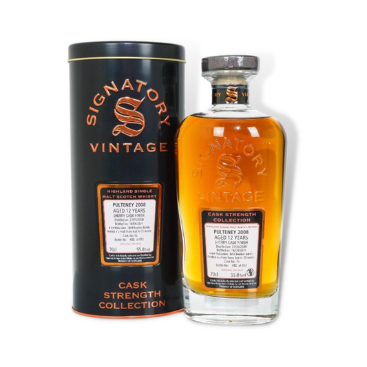 Scotch Whisky - Pulteney 2008 12 Year Old Cask Strength Single Malt Scotch Whisky 700ml (Signatory Vintage) (ABV 55.8%)